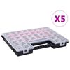 vidaXL Boxy na souč&aacute;stky 5 ks nastaviteln&eacute; přihr&aacute;dky 385x283x50 mm