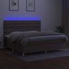 vidaXL Box spring postel s matrac&iacute; a LED taupe 200x200 cm textil