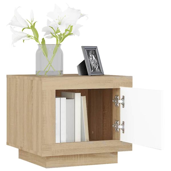 vidaXL Konferenčn&iacute; stolek b&iacute;l&yacute; dub sonoma 51x50x45 cm kompozitn&iacute; dřevo