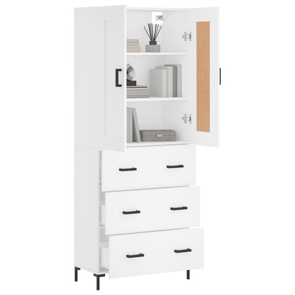 vidaXL Skříň highboard bílá 69,5 x 34 x 180 cm kompozitní dřevo