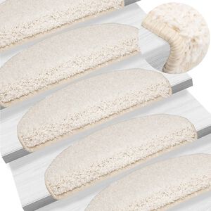 vidaXL Schodov&eacute; rohože 10 ks 65 x 21 x 4 cm b&iacute;l&eacute;, půlkulat&eacute;, velk&eacute;