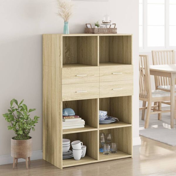 vidaXL Skř&iacute;ň highboard dub sonoma 80 x 42,5 x 124 cm kompozitn&iacute; dřevo