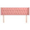 vidaXL Čelo postele typu u&scaron;&aacute;k růžov&aacute; 147x16x78/88 cm samet