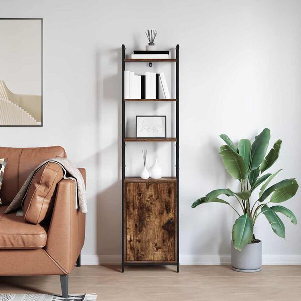 vidaXL Knihovna Kouřov&yacute; dub 40 x 24 x 161 cm kompozitn&iacute; dřevo