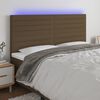 vidaXL Čelo postele s LED tmavě hněd&aacute; 200x5x118/128 cm textil