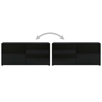 vidaXL TV stolek černý s vysokým leskem 80 x 34 x 36 cm dřevotříska