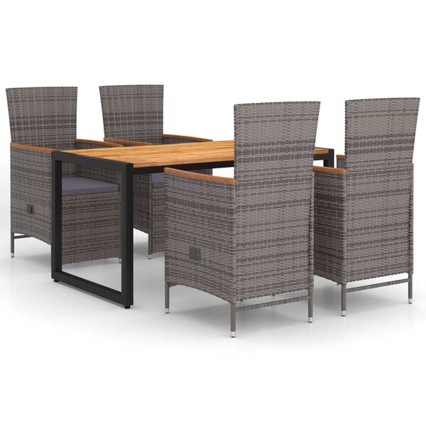 vidaXL 5d&iacute;ln&yacute; zahradn&iacute; j&iacute;deln&iacute; set &scaron;ed&yacute;