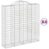 vidaXL Klenut&eacute; gabionov&eacute; ko&scaron;e 4 ks 200x50x200/220cm pozinkovan&eacute; železo