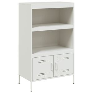 vidaXL Skř&iacute;ň highboard b&iacute;l&aacute; 68 x 39 x 113 cm ocel