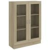 vidaXL Prosklen&aacute; skř&iacute;ň dub sonoma 82,5x30,5x115 cm kompozitn&iacute; dřevo