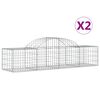 vidaXL Klenut&eacute; gabionov&eacute; ko&scaron;e 2 ks 200x50x40/60 cm pozinkovan&eacute; železo