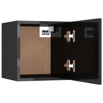 vidaXL Nástěnné TV skříňky 4 ks černé s vysokým leskem 30,5x30x30 cm