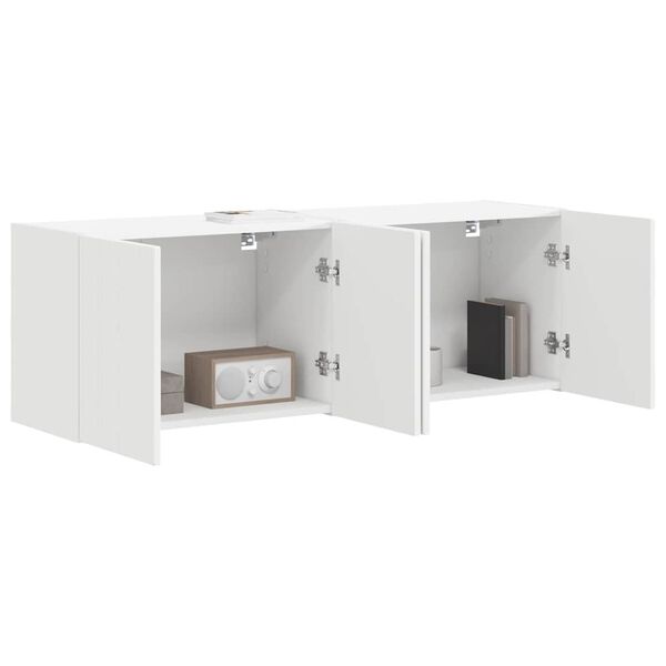 vidaXL TV wall cabinet 2 pcs B&iacute;l&aacute; 59,5 x 31 x 40 cm kompozitn&iacute; dřevo