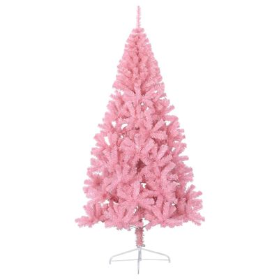 vidaXL Umělý poloviční vánoční stromek se stojanem růžový 240 cm PVC
