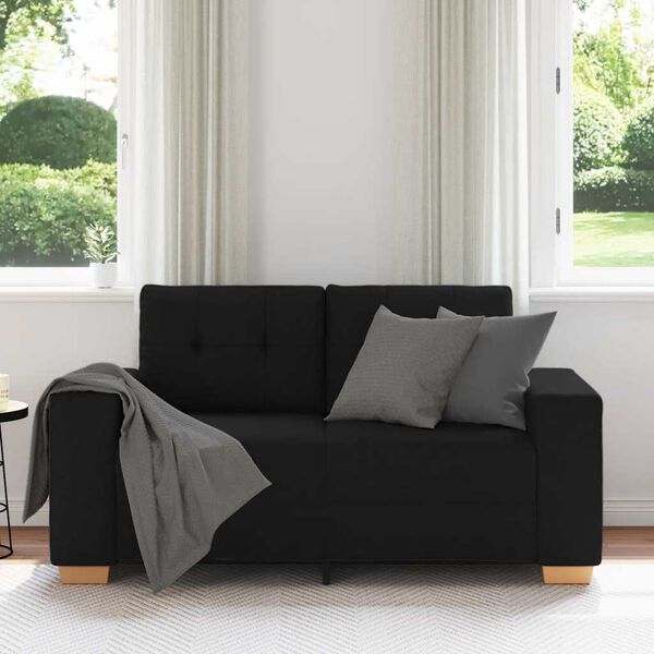 vidaXL Loveseat Sofa Černý 120 cm textil