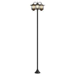 vidaXL Lampa se 3 hlavami Čern&aacute; 16 x 16 x 187 cm Hlin&iacute;k a ABS