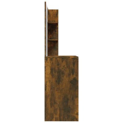 vidaXL Toaletní stolek se zrcadlem kouřový dub 74,5 x 40 x 141 cm