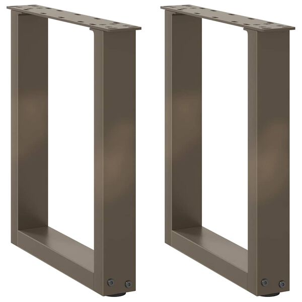 vidaXL Nohy konferenčního stolku ve tvaru U, 2 ks, přírodní ocel, 28 x (42-43) cm, ocel