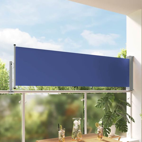 vidaXL Zatahovac&iacute; bočn&iacute; mark&yacute;za / z&aacute;stěna na terasu 80 x 300 cm modr&aacute;