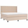 vidaXL Box spring postel s matrac&iacute; cappuccino 160x200 cm uměl&aacute; kůže