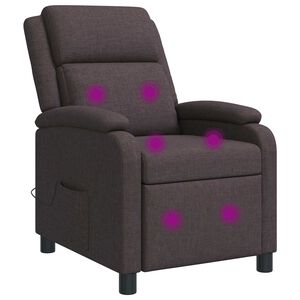 vidaXL Mas&aacute;žn&iacute; polohovac&iacute; křeslo Tmavě hněd&aacute; Textil