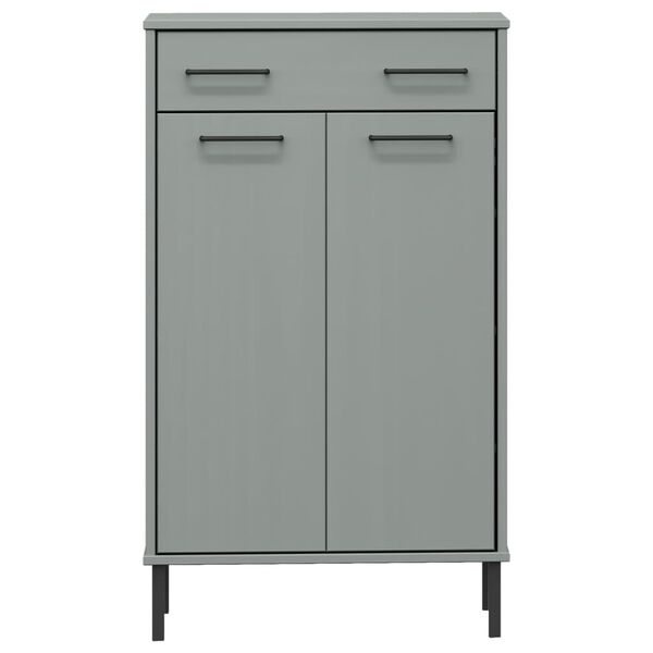 vidaXL Botn&iacute;k s kovov&yacute;mi nohami &scaron;ed&yacute; masivn&iacute; borov&eacute; dřevo OSLO