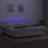 vidaXL Box spring postel s matrac&iacute; a LED kr&eacute;mov&aacute; 200x200 cm textil