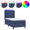 vidaXL Box spring postel s matrac&iacute; a LED modr&aacute; 90x190 cm textil