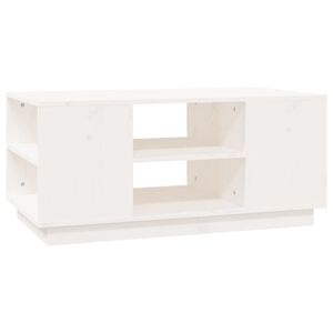 vidaXL Konferenčn&iacute; stolek b&iacute;l&yacute; 90x49x40,5 cm masivn&iacute; borov&eacute; dřevo