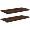 vidaXL Parapety 2 ks Tmavě hněd&aacute; 100 x 40 x 2 cm Masivn&iacute; bukov&eacute; dřevo