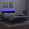 vidaXL Box spring postel s matrac&iacute; a LED tmavě zelen&aacute; 140x200 cm samet