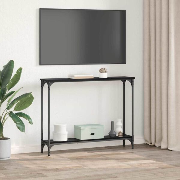 vidaXL Konzolov&yacute; stolek Čern&yacute; dub 100 x 22,5 x 75 cm kompozitn&iacute; dřevo