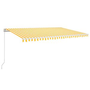 vidaXL Automatick&aacute; zatahovac&iacute; mark&yacute;za 500 x 300 cm žlutob&iacute;l&aacute;