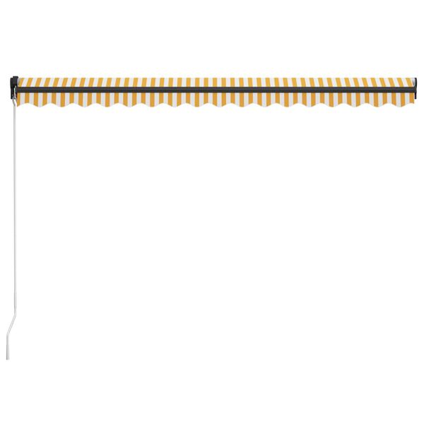 vidaXL Ručně zatahovac&iacute; mark&yacute;za s LED světlem 400 x 300 cm žlutob&iacute;l&aacute;