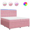 vidaXL Box spring postel s matrac&iacute; růžov&aacute; 200x200 cm samet