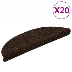 vidaXL Schodov&eacute; rohože samolepic&iacute; 20 ks 56 x 17 x 3 cm hněd&eacute; půlkulat&eacute;