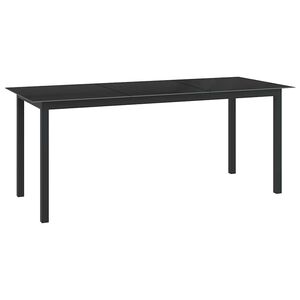 vidaXL Zahradn&iacute; stůl čern&yacute; 190 x 90 x 74 cm hlin&iacute;k a sklo