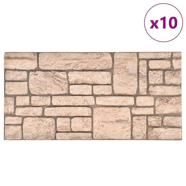 vidaXL 3D n&aacute;stěnn&eacute; panely design b&eacute;žov&eacute; cihly 10 ks EPS