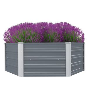 vidaXL Vyv&yacute;&scaron;en&yacute; zahradn&iacute; z&aacute;hon 129x129x45 cm pozinkovan&aacute; ocel &scaron;ed&aacute;