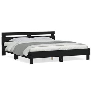 vidaXL R&aacute;m postele s čelem čern&yacute; 180 x 200 cm kompozitn&iacute; dřevo