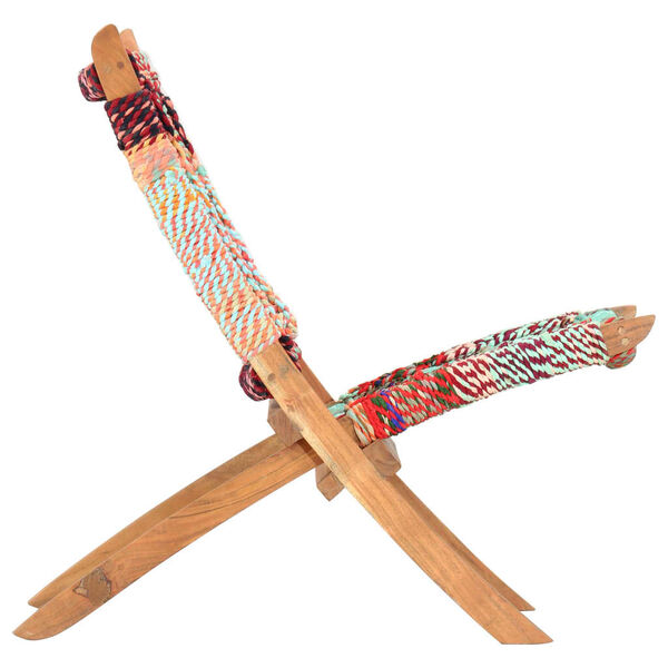 vidaXL Skl&aacute;dac&iacute; chindi židle v&iacute;cebarevn&aacute; textil