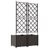 vidaXL Zahradn&iacute; pěstebn&iacute;k 2 pcs Hněd&aacute; 80 x 40 x 143 cm Plast