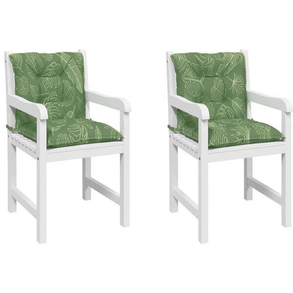 vidaXL Podu&scaron;ky na židli s n&iacute;zk&yacute;m opěradlem 2 ks vzor listů textil