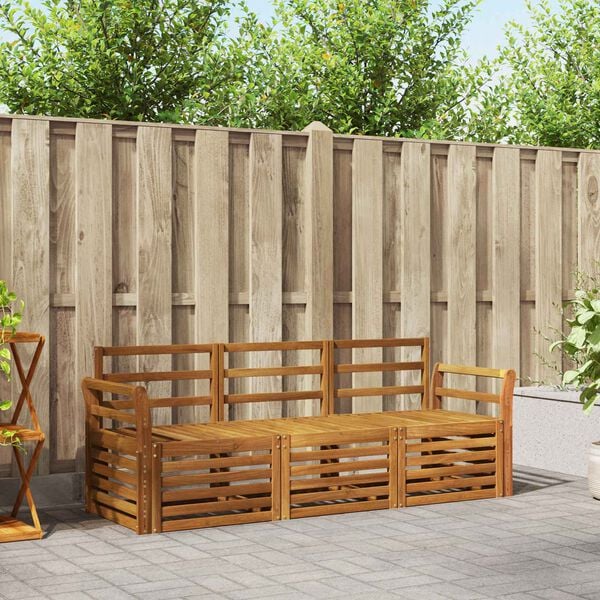 vidaXL Sedac&iacute; soupravy 3 pcs Př&iacute;rodn&iacute; Masivn&iacute; ak&aacute;tov&eacute; dřevo