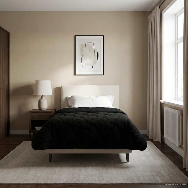 vidaXL Celoročn&iacute; přikr&yacute;vka &Scaron;něrov&aacute;n Čern&aacute; 135 x 220 cm