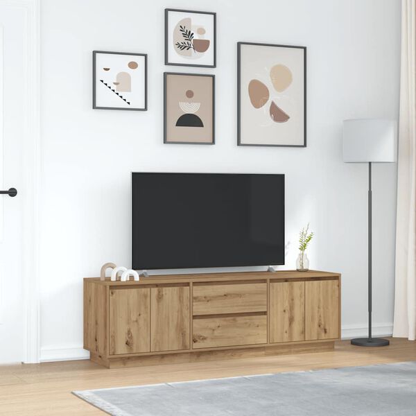 vidaXL TV skř&iacute;ňka s LED osvětlen&iacute;m dub artisan 160,5x41x50 cm