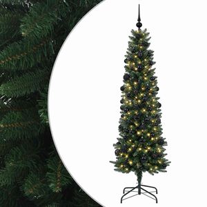 vidaXL &Scaron;t&iacute;hl&yacute; uměl&yacute; v&aacute;nočn&iacute; stromek s v&aacute;nočn&iacute;mi koulemi 210 cm 300 LED