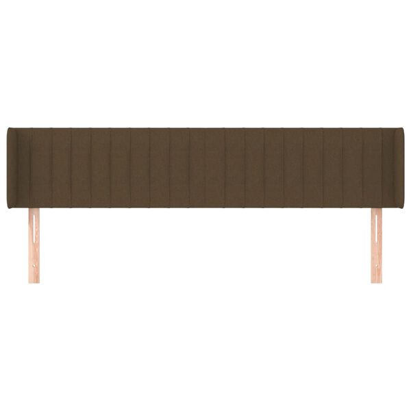 vidaXL Čelo postele typu u&scaron;&aacute;k tmavě hněd&eacute; 203x16x78/88 cm textil