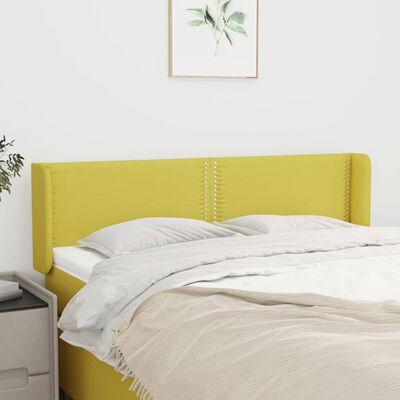 vidaXL Čelo postele typu ušák zelené 147 x 16 x 78/88 cm textil