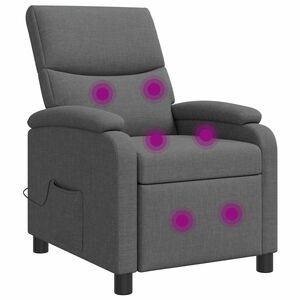 vidaXL Mas&aacute;žn&iacute; polohovac&iacute; křeslo Tmavě &scaron;ed&aacute; Textil
